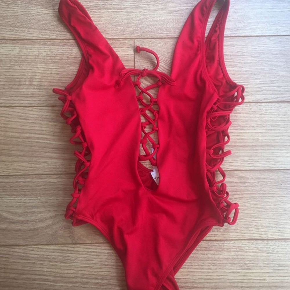 Red One-piece Swimsuit